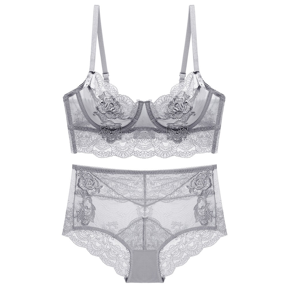 Transparent Flower Lace Bra Set - sharpe elegance1 transparent-flower-lace-bra-set,