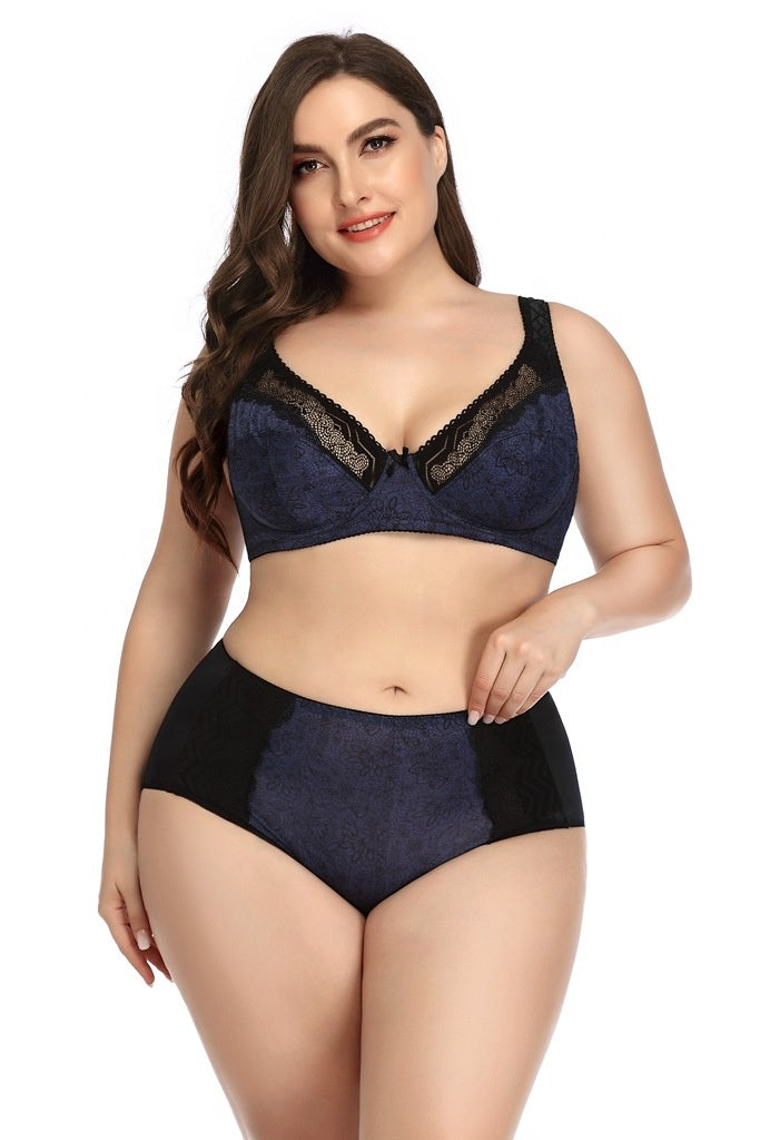 Wide Shoulder Strap Floral Printed Underwire Set - sharpe elegance1 wide-shoulder-strap-floral-printed-underwire-set, Plus Size