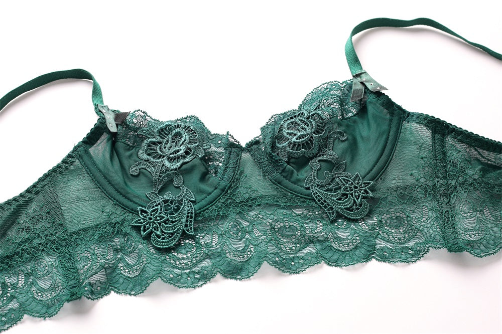 Transparent Flower Lace Bra Set - sharpe elegance1 transparent-flower-lace-bra-set,