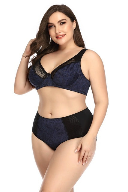 Wide Shoulder Strap Floral Printed Underwire Set - sharpe elegance1 wide-shoulder-strap-floral-printed-underwire-set, Plus Size