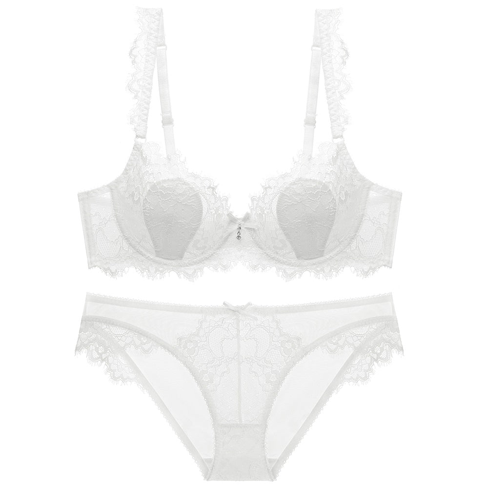 Embroidery Lace Mesh Push Up Bra Set - sharpe elegance1 embroidery-lace-mesh-bra-set,