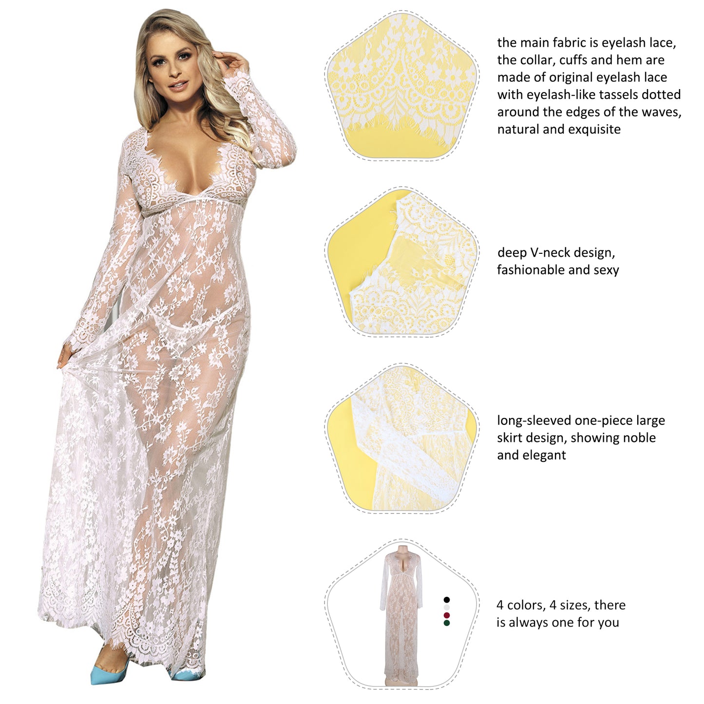 Elegant Long Nightgown Dress - sharpe elegance1 elegant-long-nightgown-dress, Plus Size