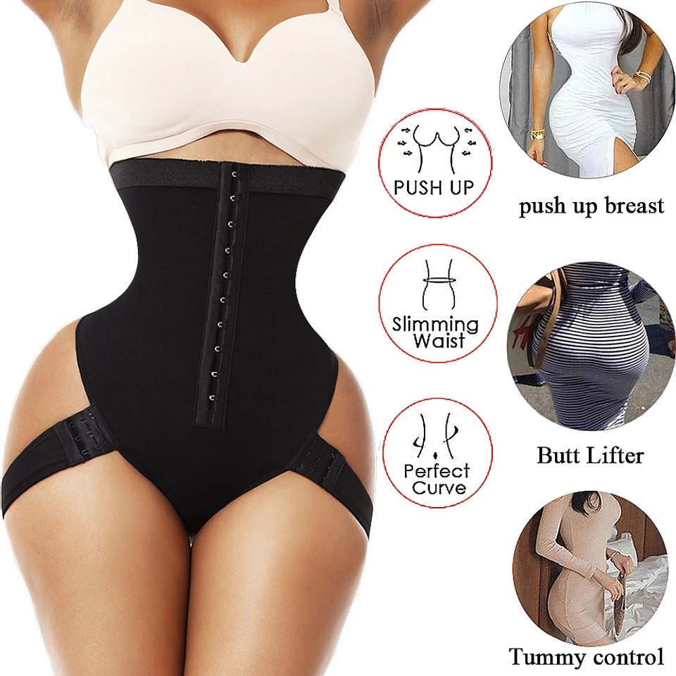 Nude 2 Bones Hook High Waist Shapewear Thong Curve Shaper