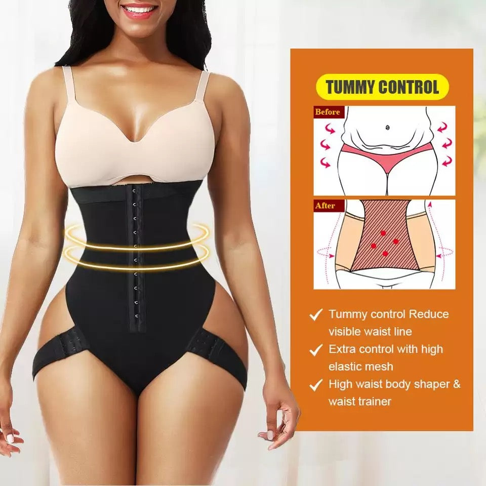 Nude 2 Bones Hook High Waist Shapewear Thong Curve Shaper