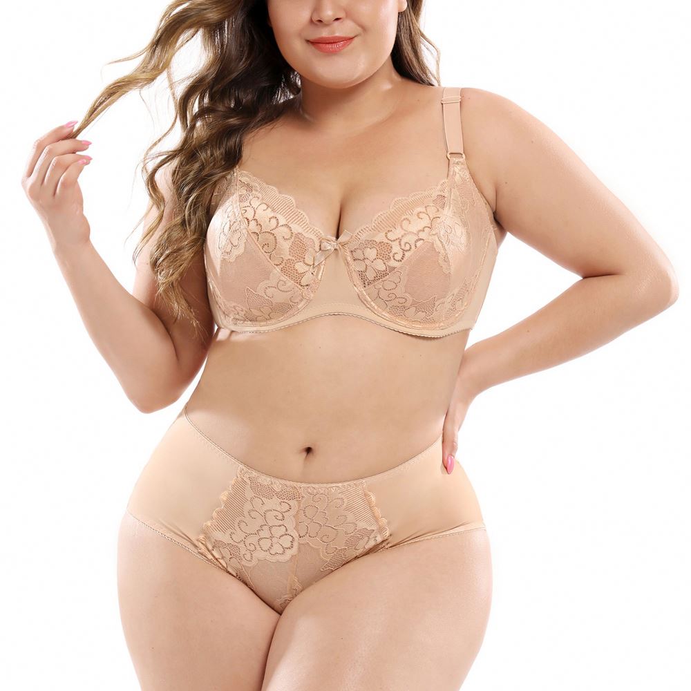 Transparent Breathable Full Coverage Bra Set - sharpe elegance1 transparent-breathable-full-coverage-bra-set, Plus Size